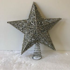 Kurt S. Adler 12 inch Silver Glitter Star Treetop, NWT